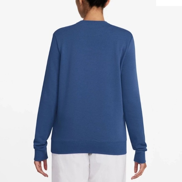NWT Nike Women's NSW Club Fleece FT GX Crew Long Sleeve Sweatshirt Sz M in blue - Picture 3 of 10